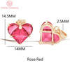 (280)4PCS 14x14.5MM Hole 2.5MM 24K Gold Color Brass with Zircon Heart Charms Pendants High Quality Jewelry Findings Accessories