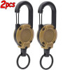 1/5pcs Heavy Duty Retractable Pull Badges ID Reel Carabiner Key Chain Steel Wire Rope Buckle Key Holder Outdoor Keychain Tools