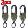 1/5pcs Heavy Duty Retractable Pull Badges ID Reel Carabiner Key Chain Steel Wire Rope Buckle Key Holder Outdoor Keychain Tools