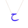 Arabic Alphabet Initial Necklace Colorful Enameled Pendant Cubic Zirconia Gemstone Rose Gold Muslim For Women Girl Jewelry Gift