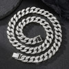 15MM Full Rhinestone Miami Cuban Chain Men's Ice Out Hip hop Necklace Rapper Jewelry Gift for teen boys Women girls