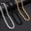 KunJoe Simple Cuban Chain Necklace for Men Gold Color/Black Metal Aluminium Chain On The Neck Choker Jewelry Party Boy DIY Gift