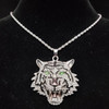 Hip Hop 3D Tiger Pendant Necklace with 13mm Crystal Cuban Chain HipHop Iced Out Bling Necklaces Men Women Fashion Charm Jewelry