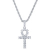 Men Women Hip Hop Cross Pendant Necklace with 4mm Zircon Tennis Chain Iced out Bling Necklaces HipHop Jewelry Fashion Gift A++