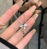 Vintage Simple H Letter Shaped Necklace For Women Kpop Elegant Pendants Chains Korean Style Sweet Accessories Party Jewelry Gift