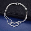 New 925 Sterling Silver Bead Heart High Quality Romance Bracelet Chain For Women Engagement Party Wedding Jewelry Gift