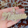 Uwin Custom Baguette Chain Cursive Letter With Iced Out Name Necklace Chain Cubic Zirconia Fashion Hiphop Jewelry