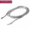 3mm Square Bamboo Necklace Vintage Chain 100% 925 Silver Vintage Fashion Fine Jewelry Necklace Women Men New Arrival 2024 GN5
