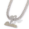 Uwin Csutom Iced Girl With Cursive Letter Clasp Custom Name Necklace Tennis Chain Cubic Zirconia Fashion Hiphop Jewelry