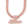 Uwin Csutom Cursive Letter With Heart Clasp 9mm Iced Out Cuban Chain Name Necklace Chain Cubic Zirconia Fashion Hiphop Jewelry