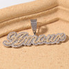 THE BLING KING Custom Name Necklace Bubble Edwardian Script Letter Iced Out White Pink CZ Personalized Pendant Hiphop Jewelry