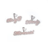 THE BLING KING Custom Name Necklace Bubble Edwardian Script Letter Iced Out White Pink CZ Personalized Pendant Hiphop Jewelry