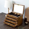Wooden Retro Style Storage Large Luxury Jewelry Box for Women Three Layers Multi Functiona Jewelry Display Packaging Supplies
