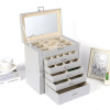 Leather Jewelry Box Luxury Six Layers Large Jewelry Box Organizer Multi Functional Personalized Ring Necklace Storage Packaging
