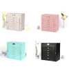 Leather Jewelry Box Luxury Six Layers Large Jewelry Box Organizer Multi Functional Personalized Ring Necklace Storage Packaging