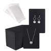 Earring Cards Necklace Display Cards with Bags 50pcs Earring Display Cards 50Pcs Self-Seal Bags Kraft Paper Tags for DIY Jewelry
