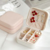 Double Storage Box Ring Earrings Organization Small Fine Grid Pattern Palm Zipper Bag Large Flap Leather Double Box