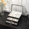 S/M/L 3Layers Jewelry Organizer Display Jewelry Box Portable Travel Jewelry Case Boxes Button Leather Storage Jewelers Joyeroe