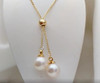 18" AAAA Round 7-8mm White South Sea Natural Pearl Necklace 14k Gold