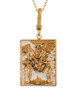 Classic Tarot Cards Pendant Necklace For Colorful Design Love Hands Moon Sun Crystal Stone Necklace Gold Plated Jewelry