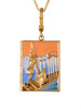 Classic Tarot Cards Pendant Necklace For Colorful Design Love Hands Moon Sun Crystal Stone Necklace Gold Plated Jewelry