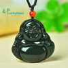 Natural Hetian Qingyu Big Belly Laughing Buddha Maitreya Pendant Simple and Versatile Exquisite for Men and Women