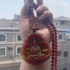 New Walking Perfume Ambergris Grey Amber Guanyin Pendant Necklace Round Bead Neck Chain Amulet Lifelike Jewelry