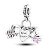925 Sterling Silver Boy Girl Couple Lovers Beads Marriage Charms Dangle Fit Original Pandora Bracelet Charms Jewelry Women DIY