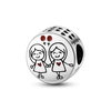 925 Sterling Silver Boy Girl Couple Lovers Beads Marriage Charms Dangle Fit Original Pandora Bracelet Charms Jewelry Women DIY