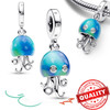 925 Sterling Silver Blue Series Galaxy Charm Fit Brand Bracelet Women Original Blue Heart Clover Charms DIY Bead Making