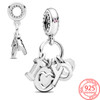 Romantic S925 Sterling Silver Love You Daughter Family Mom Dad Wife Sister Friend Heart Charm Fit Pandora Bracelet Jewelry Gift
