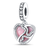 Romantic S925 Sterling Silver Love You Daughter Family Mom Dad Wife Sister Friend Heart Charm Fit Pandora Bracelet Jewelry Gift