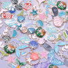 30/50/100PCS Mix Enamel Charms Rose Flower Pendant Alloy Tai Chi Sign Accessories DIY Making Fruit Star Material Jewelry Bulk