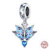 Genuine 925 Sterling Silver Colorful Butterfly Dragonfly Charms Beads Fit Pandora 925 Original Bracelets Fine DIY Jewelry Making