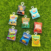 10Pcs/Lot Resin Kawaii Snacks Potato Chips Bag Food Charm Pendant For Earring KeyChain Diy Jewelry Making Findding