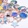 30/50/100PCS Mixed Gold Color Alloy Enamel Cute Heart Flower Fruit Charms Pendant For DIY Earrings Bracelet Jewelry Accessories