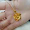 Real Pure 999 24K Yellow Gold Men Women Gift Lucky 3D Flower Pendant 1.55g