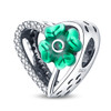 925 sterling silver green horseshoe clover pendant charms fit original Pandora bracelet charm beads necklace Diy female jewelry