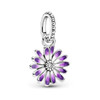 New 925 Sterling Silver Purple Murano Bead Pansy Flower Dangle Charm Fit Original Pandora Necklace Jewelry Mother's Day Gift