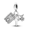 925 sterling silver wings Sister Cross pendant charms fit original Pandora bracelet charm beads necklace Diy female jewelry
