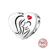 925 Sterling Silver Foot Pacifier Heart Shaped Warm Family Charm Beads Fit Pandora Original Bracelets Fine DIY Jewelry Gifts