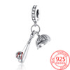 2022 New Real 925 Sterling Silver Running Bicycle Dangle Charm fit Pandora 3MM Bracelet & Bangle Jewelry Gift Girl