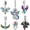 Trendy 925 Sterling Silver Q-Edition Cute Green Fire Dragon Charm Fit Pandora Bracelet Women's Pet Party Jewelry Accessories
