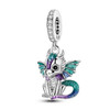 Trendy 925 Sterling Silver Q-Edition Cute Green Fire Dragon Charm Fit Pandora Bracelet Women's Pet Party Jewelry Accessories