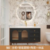 New Oak Solid Wood Bathroom Cabinet with Smart Mirror European Retro Washbasin Bathroom Vanity Cabinet with Sink