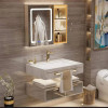 Modern Slate Bathroom Cabinet with Smart Mirror Ceramic Double Washbasin Bathroom Vanity Cabinets Under Sink Bathroom Furniture
