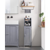 VASAGLE Small Bathroom Storage Corner Floor Cabinet with Door and Shelves, Bathroom Storage Organizer（Gray/White）optional