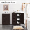 Large Bathroom Floor Cabinet with 4 Drawers and Single Door Cabinet, Freestanding Storage Cabinet for Living Room Kitchen Large Bathroom Floor Cabinet with 4 Drawers and Single Door Cabinet, Freestanding Storage Cabinet for Living Room Kitchen