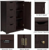 Large Bathroom Floor Cabinet with 4 Drawers and Single Door Cabinet, Freestanding Storage Cabinet for Living Room Kitchen Large Bathroom Floor Cabinet with 4 Drawers and Single Door Cabinet, Freestanding Storage Cabinet for Living Room Kitchen