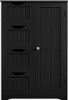 Large Bathroom Floor Cabinet with 4 Drawers and Single Door Cabinet, Freestanding Storage Cabinet for Living Room Kitchen